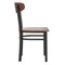 Emma and Oliver Yara Industrial Dining Chair with Rolled Steel Frame and Solid Wood Seat - 500 lbs. Static Weight Capacity